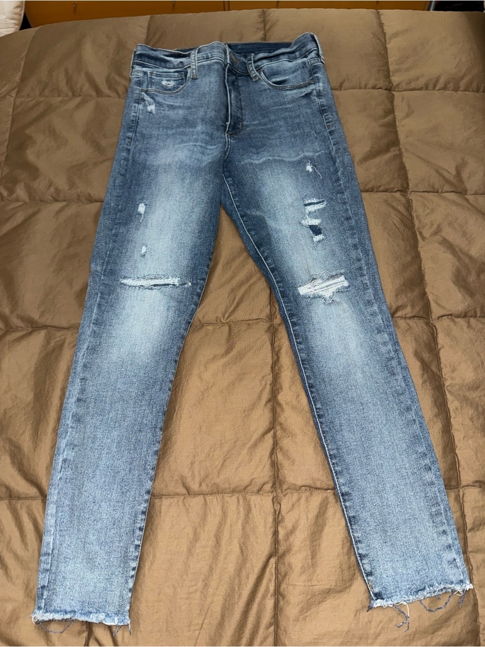 GAP Medium Wash Distressed Skinny Jeans